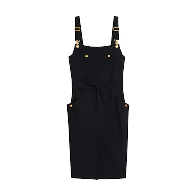 (Women) CELINE FW22 Black Sleeveless Square-Neck Slim-Fit Dress 2R68G865C-38NO