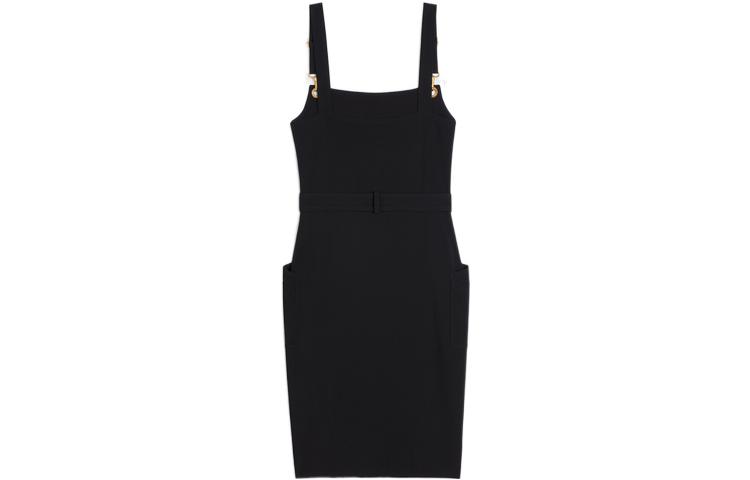 Lookbook (W) CELINE FW22 Gaun Hitam Tanpa Lengan Leher-Petak Slim Fit 2R68G865C-38NO