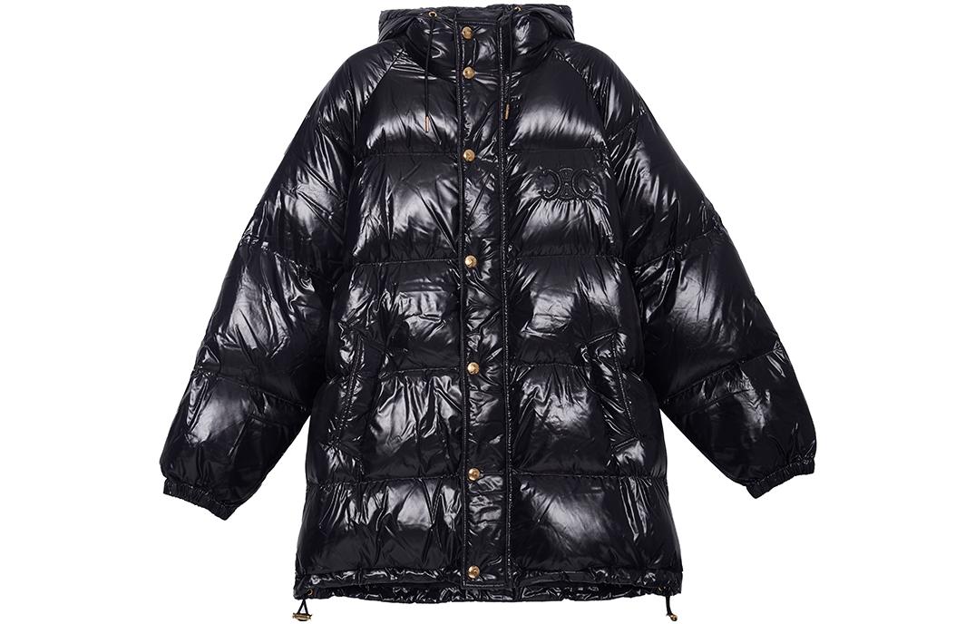(Women) CELINE FW22  Black Solid Color Down Jacket with Hood 2W659595K-38NO