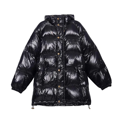 (Women) CELINE FW22 Black Solid Color Down Jacket with Hood 2W659595K-38NO