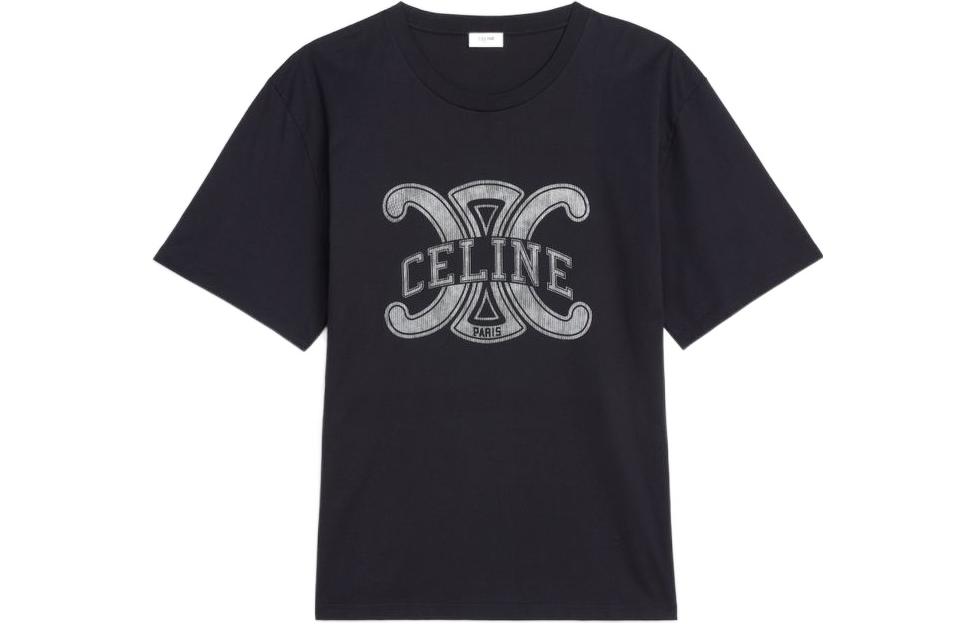 (Women) CELINE FW22  Black Triomphe Logo Print Short Sleeve T-Shirt. 2X56B671Q-38AW 圖 2