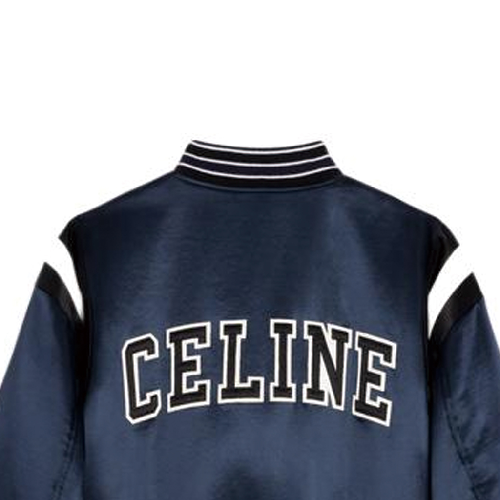 Cheap (W) CELINE FW22 藍色字母C補丁棒球外套. 2W803532T-07MR
