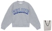 Shop (Women) CELINE FW22 Blue Crewneck Pullover Sweatshirt with Logo Print. 2Y57A670Q-08CU