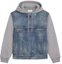 Order (W) CELINE FW22 Jaket Kasual Patchwork Biru Hoodie Kancing. 2Q477930F-07UW