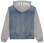 Lookbook (W) CELINE FW22 Jaket Kasual Patchwork Biru Hoodie Kancing. 2Q477930F-07UW