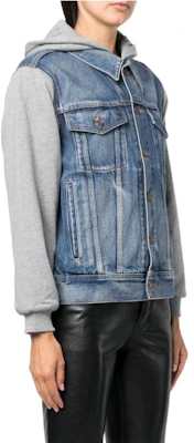 (W) CELINE FW22 Jaket Kasual Patchwork Biru Hoodie Kancing. 2Q477930F-07UW Shop (W) CELINE FW22 Jaket Kasual Patchwork Biru Hoodie Kancing. 2Q477930F-07UW