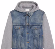 Purchase (W) CELINE FW22 藍色連帽拼接休閒外套。 2Q477930F-07UW