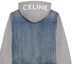 Sizing (W) CELINE FW22 Jaket Kasual Patchwork Biru Hoodie Kancing. 2Q477930F-07UW
