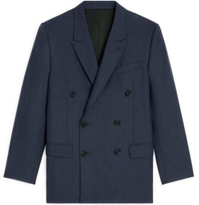 (W) CELINE 2022秋冬蓝色条纹双排扣西装外套 2V52F503R-07CG Buy (W) CELINE 2022秋冬蓝色条纹双排扣西装外套 2V52F503R-07CG