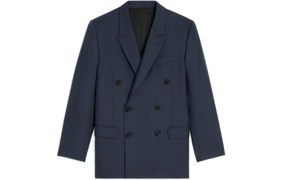 Order (W) CELINE 2022秋冬蓝色条纹双排扣西装外套 2V52F503R-07CG