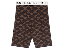(Women) CELINE FW22 Brown Straight-Fit Casual Shorts with Logo Print. 2AG01916T-19BR (Women) CELINE FW22 Brown Straight-Fit Casual Shorts with Logo Print. 2AG01916T-19BR