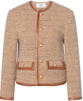 (Women) CELINE FW22 Brown Tweed Single-Breasted Logo Jacket 2V42J576R-03NE (Women) CELINE FW22 Brown Tweed Single-Breasted Logo Jacket 2V42J576R-03NE