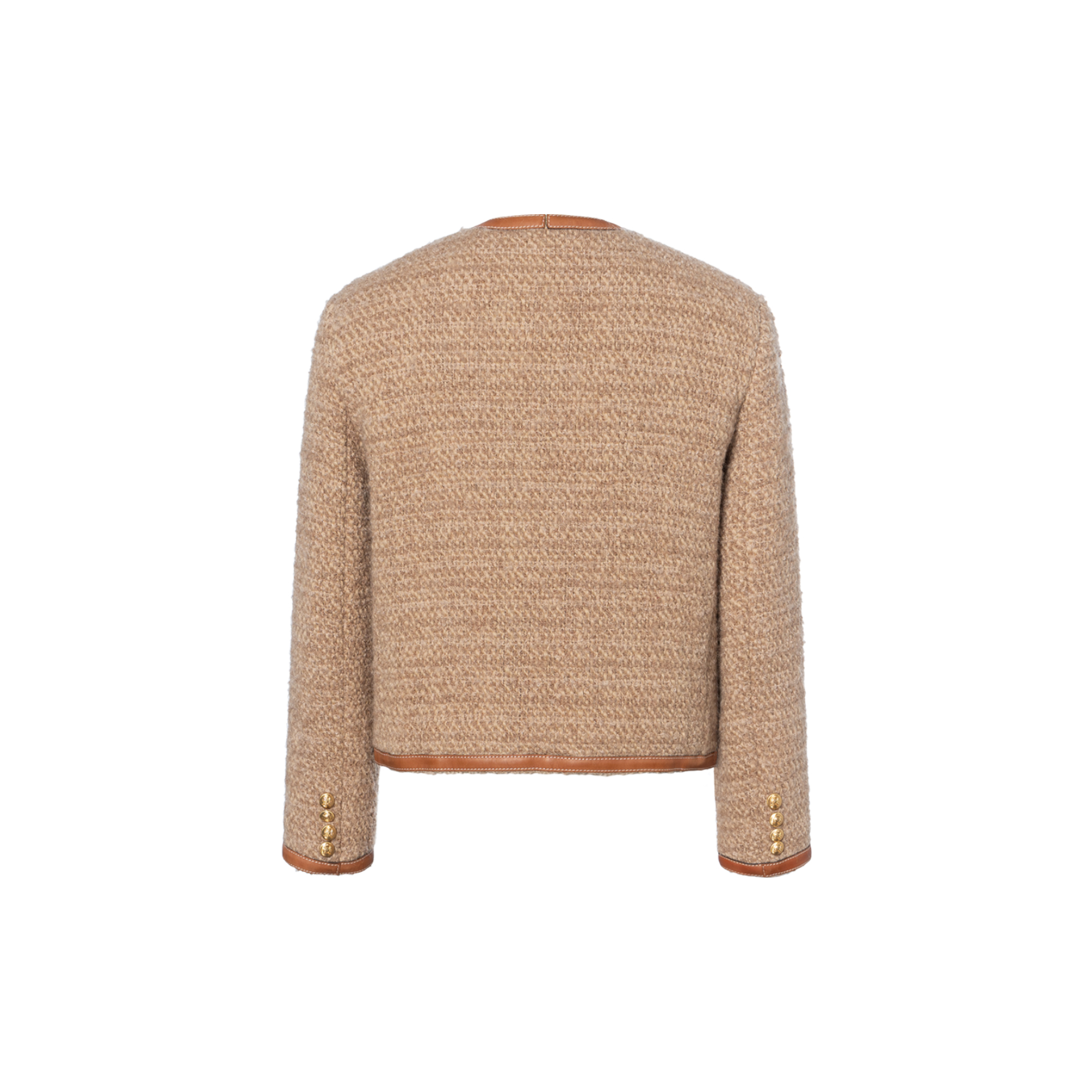 Lookbook (W) CELINE FW22 Jaket Logo Coklat Tweed Single-Breasted 2V42J576R-03NE