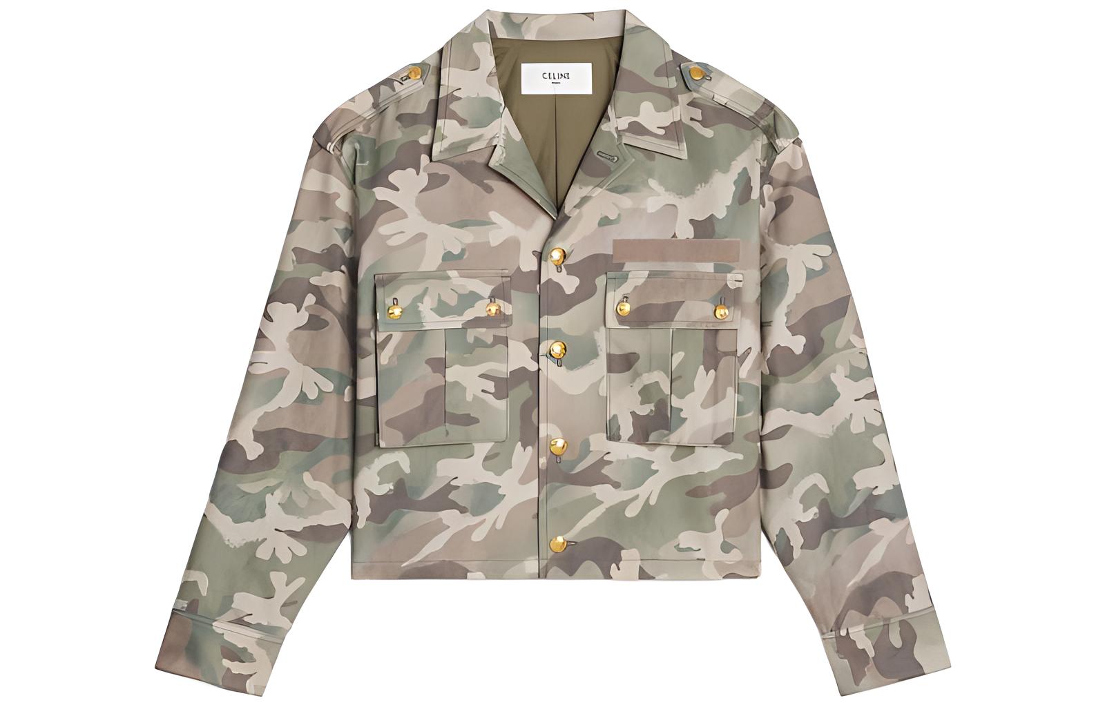 (Women) CELINE FW22  Camouflage Cotton Short Jacket. 2W885161U-31CI