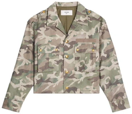(Women) CELINE FW22 Camouflage Cotton Short Jacket. 2W885161U-31CI Order (Women) CELINE FW22 Camouflage Cotton Short Jacket. 2W885161U-31CI