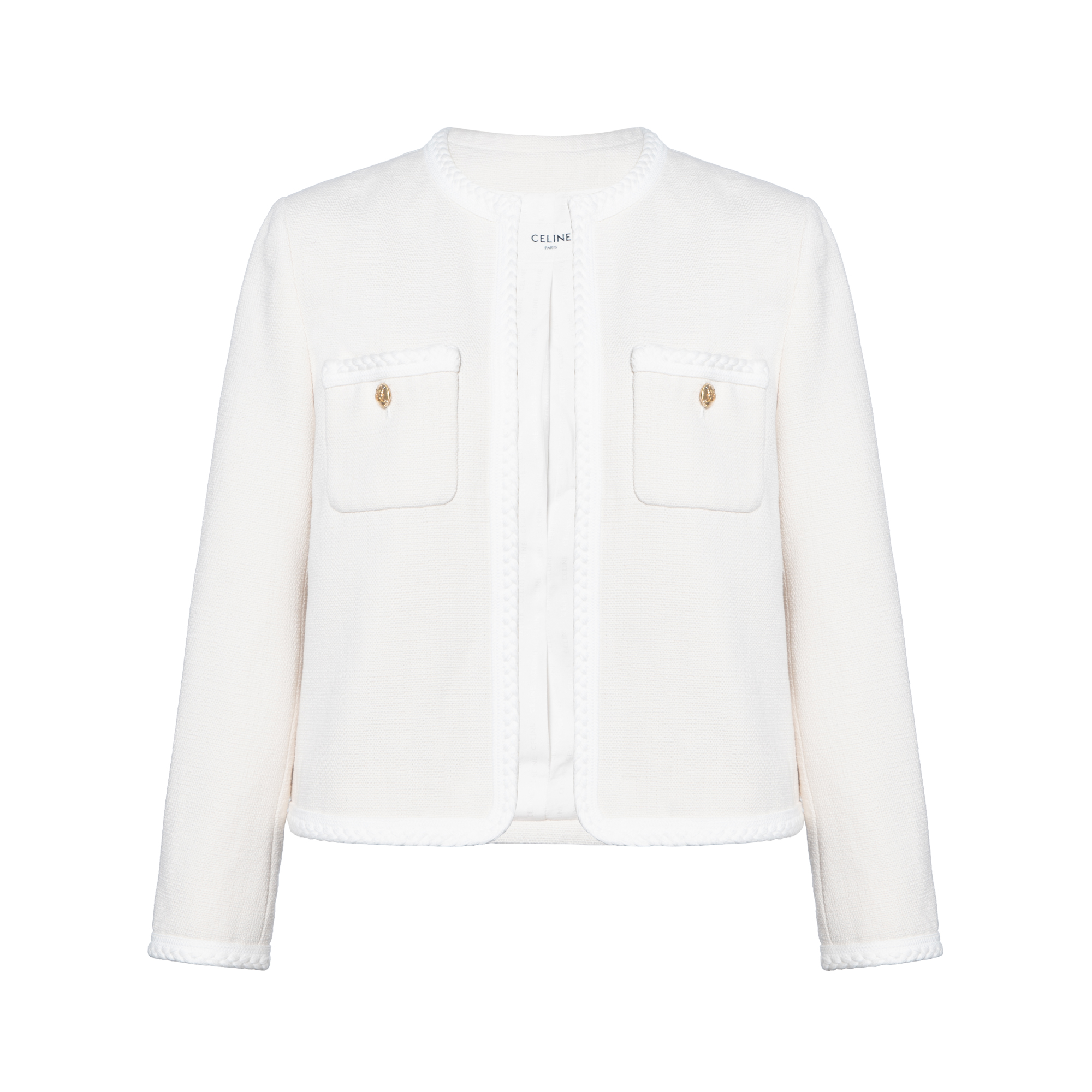 (Women) CELINE FW22  Chalk White Casual Long Sleeve Jacket Cardigan. 2V71I052R-01RD