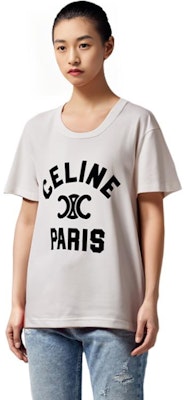 (W) 셀린 FW22 코튼 로고 프린트 티셔츠 - 화이트. 2X98C671Q-01OB Sizing (W) 셀린 FW22 코튼 로고 프린트 티셔츠 - 화이트. 2X98C671Q-01OB