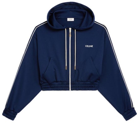 (Women) CELINE FW22 Cropped Logo Embroidered Sweatshirt Blue. 2Y04A121O-07OW Buy (Women) CELINE FW22 Cropped Logo Embroidered Sweatshirt Blue. 2Y04A121O-07OW
