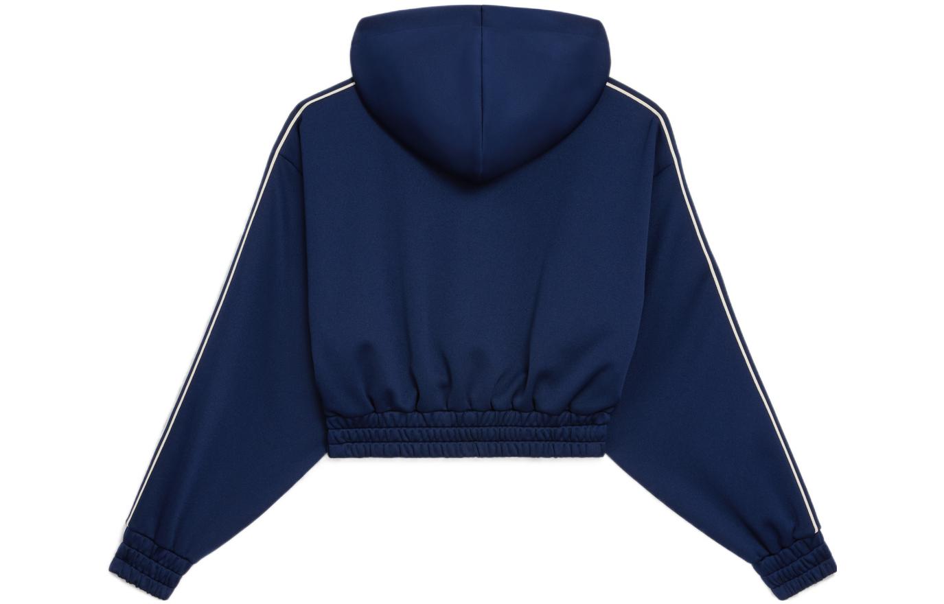 Lookbook (W) Sudadera Crop Azul CELINE FW22 con Logo Bordado. 2Y04A121O-07OW