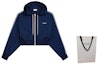 Shop (Women) CELINE FW22 Cropped Logo Embroidered Sweatshirt Blue. 2Y04A121O-07OW