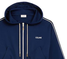 Sizing (Women) CELINE FW22 Cropped Logo Embroidered Sweatshirt Blue. 2Y04A121O-07OW