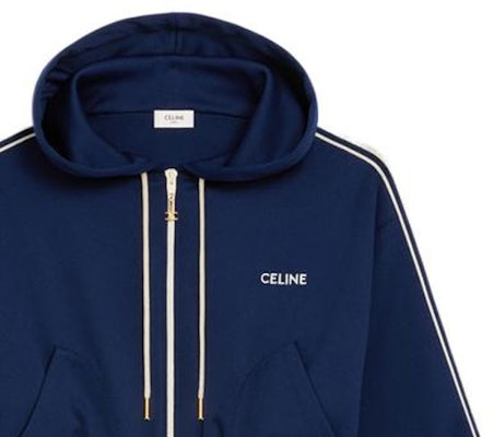 (Women) CELINE FW22 Cropped Logo Embroidered Sweatshirt Blue. 2Y04A121O-07OW Sizing (Women) CELINE FW22 Cropped Logo Embroidered Sweatshirt Blue. 2Y04A121O-07OW