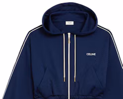 Cheap (Women) CELINE FW22 Cropped Logo Embroidered Sweatshirt Blue. 2Y04A121O-07OW