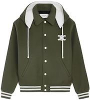 (Women) CELINE FW22 Green Detachable Hood Logo Patch Jacket. 2V49I6700-31FS (Women) CELINE FW22 Green Detachable Hood Logo Patch Jacket. 2V49I6700-31FS
