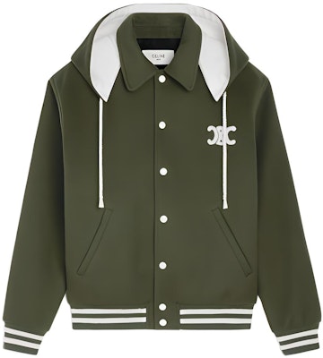 (W) CELINE FW22 Jaket Hijau dengan Hoodie Lepas dan Logo Patch. 2V49I6700-31FS Buy (W) CELINE FW22 Jaket Hijau dengan Hoodie Lepas dan Logo Patch. 2V49I6700-31FS