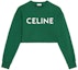 Buy (Women) CELINE FW22 Green Letter Print Cropped Long Sleeve Sweatshirt. 2Y796670Q-30IW