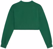 Lookbook (Women) CELINE FW22 Green Letter Print Cropped Long Sleeve Sweatshirt. 2Y796670Q-30IW