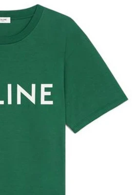 (W) CELINE FW22 Kaos Oversized Katun Hijau dengan Logo Cetak. 2X764671Q-30IW Shop (W) CELINE FW22 Kaos Oversized Katun Hijau dengan Logo Cetak. 2X764671Q-30IW