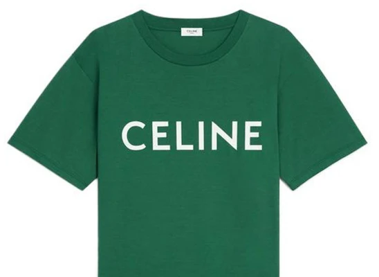 (W) CELINE FW22 Kaos Oversized Katun Hijau dengan Logo Cetak. 2X764671Q-30IW Details for (W) CELINE FW22 Kaos Oversized Katun Hijau dengan Logo Cetak. 2X764671Q-30IW