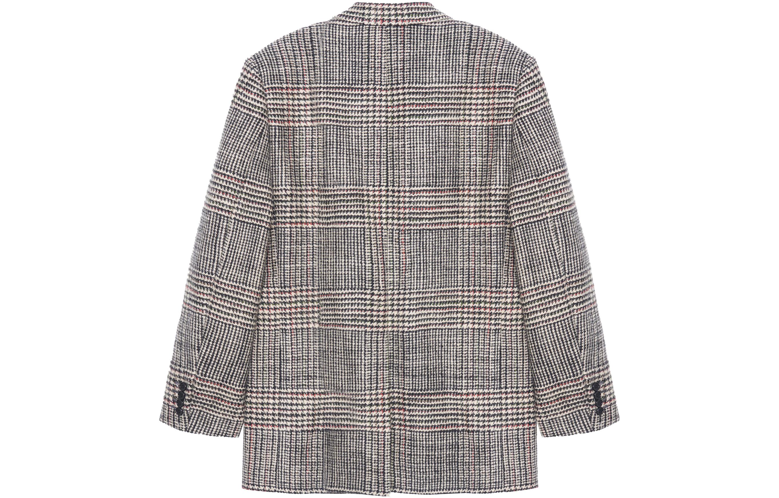 (Women) CELINE FW22  Grey Plaid Single-Breasted Loose Blazer Jacket. 2V71K433S-39NL 圖 3