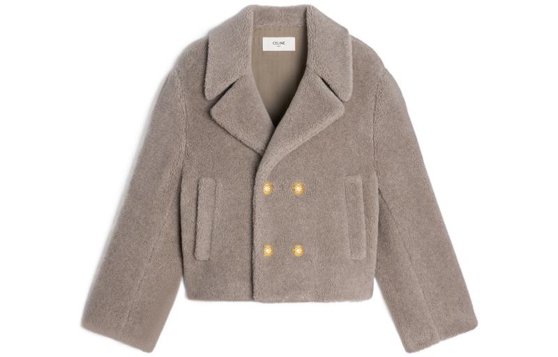 (Women) CELINE FW22  Grey Short Loose Fit Collared Jacket 2M825426T-18TP