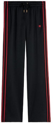 (W) 셀린 FW22 로고 자수 니트 트랙 팬츠 블랙/레드. 2Z344121O-38BR Order (W) 셀린 FW22 로고 자수 니트 트랙 팬츠 블랙/레드. 2Z344121O-38BR