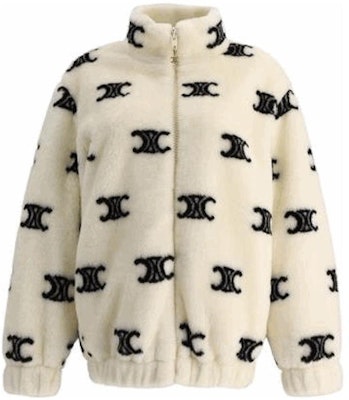 (Women) CELINE FW22 Logo Jacquard Zip-Up Jacket - White 2Y983389U-01OB Buy (Women) CELINE FW22 Logo Jacquard Zip-Up Jacket - White 2Y983389U-01OB