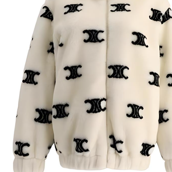 Purchase (Women) CELINE FW22  Logo Jacquard Zip-Up Jacket - White 2Y983389U-01OB