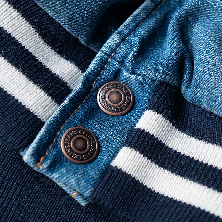 (Women) CELINE FW22  Patchwork Letter Hoodie Jacket Blue 2Q563206T-08PI 圖 6