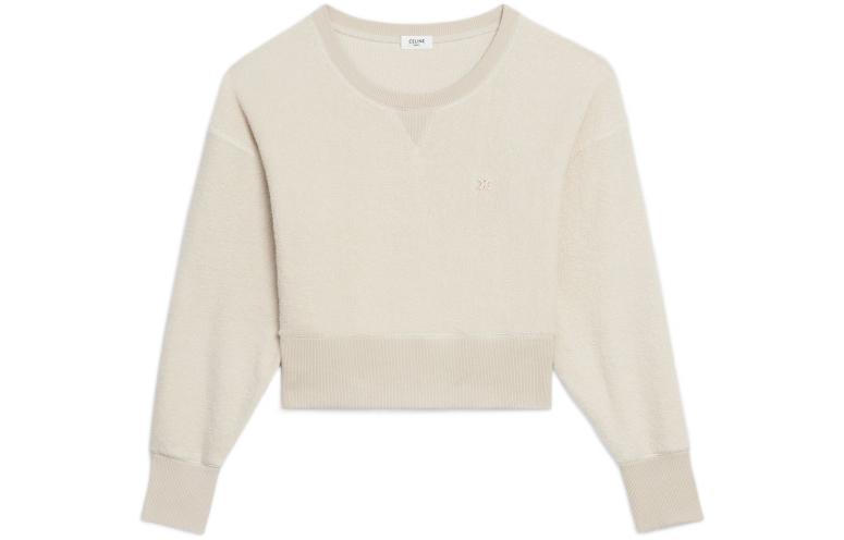(Women) CELINE FW22  Pullover Sweatshirt Vanilla Color Cotton Crewneck 2Y758953Q-01VA