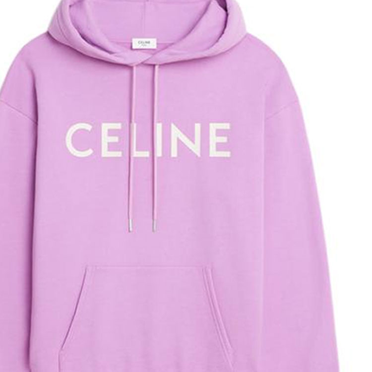 (Women) CELINE FW22  Purple Logo Print Cotton Drawstring Hoodie. 2Y369670Q-33HO 圖 6