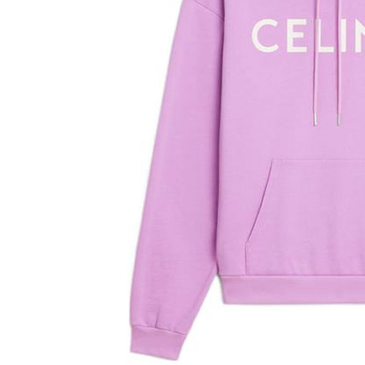 (Women) CELINE FW22  Purple Logo Print Cotton Drawstring Hoodie. 2Y369670Q-33HO 圖 7