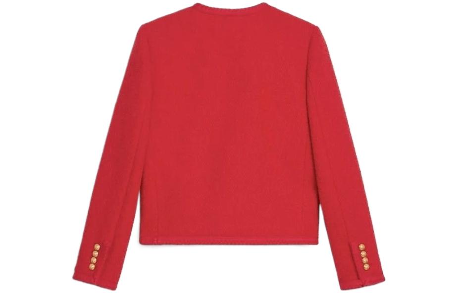 (Women) CELINE FW22  Red Long Sleeve Jacket with Metallic Button Accents. 2V71I053R-27VI 圖 3