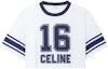 Order (Women) CELINE FW22 Short Sleeve Crop Top Navy with Colorblock Letter Print 2X09D671Q-01MA