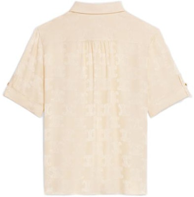 (Women) CELINE FW22 Slim Fit Short Sleeve Shirt Cream Color. 2B710399S-12CR Lookbook (Women) CELINE FW22 Slim Fit Short Sleeve Shirt Cream Color. 2B710399S-12CR