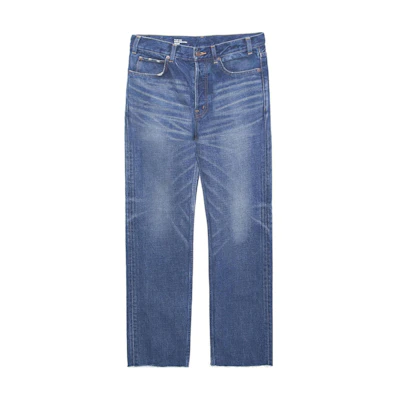 (Women) CELINE FW22 Straight-Leg Mid-Rise Blue Denim Jeans. 2N799365M-07DU
