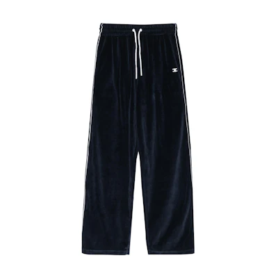 (Women) CELINE FW22 Striped High-Waisted Loose Fit Jogger Pants Blue. 2Z404748Q-07RC
