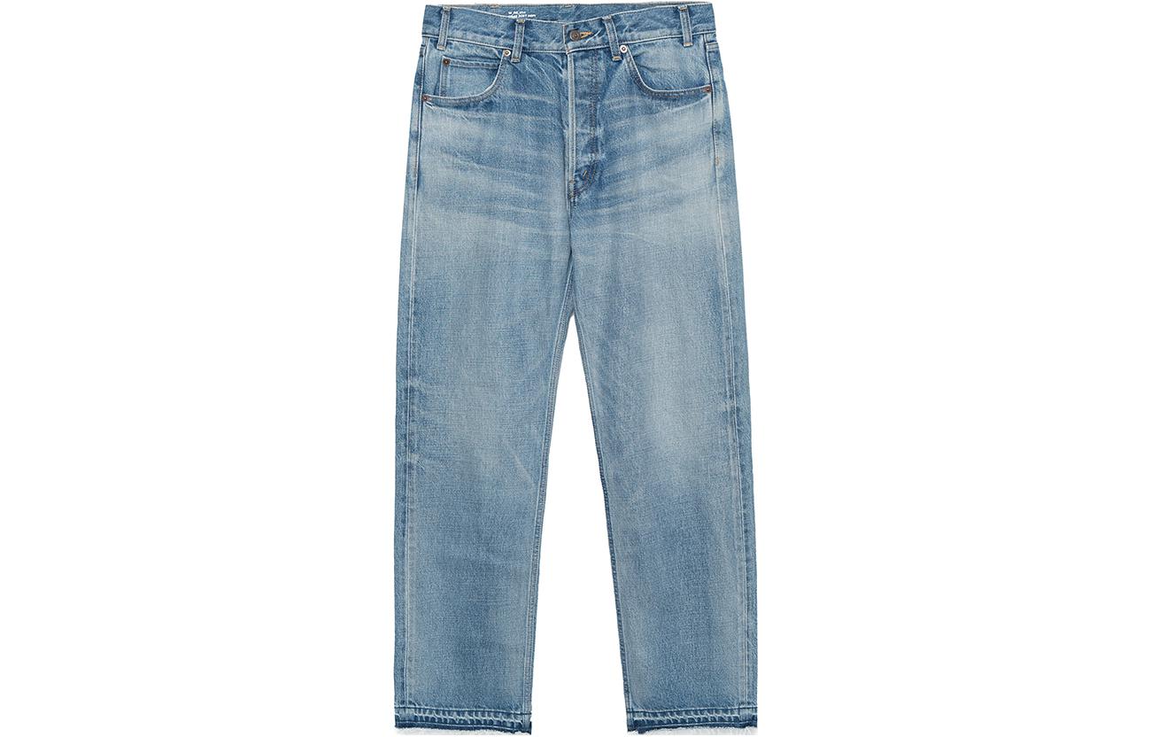 Order (Women) CELINE FW22  Washed High-Waisted Straight-Leg Pocket Jeans Blue 2N845206T-08PI