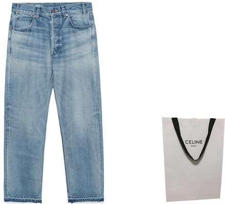 (Women) CELINE FW22 Washed High-Waisted Straight-Leg Pocket Jeans Blue 2N845206T-08PI Shop (Women) CELINE FW22 Washed High-Waisted Straight-Leg Pocket Jeans Blue 2N845206T-08PI