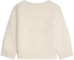 (Women) CELINE FW22 White Alpaca Wool Logo Knit Crewneck Sweater. 2AC99309T-01OW (Women) CELINE FW22 White Alpaca Wool Logo Knit Crewneck Sweater. 2AC99309T-01OW
